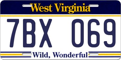 WV license plate 7BX069