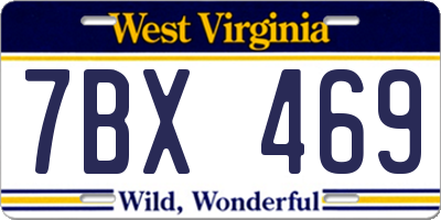 WV license plate 7BX469