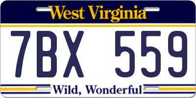 WV license plate 7BX559