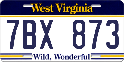 WV license plate 7BX873