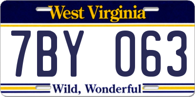 WV license plate 7BY063