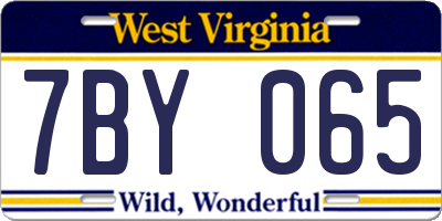 WV license plate 7BY065