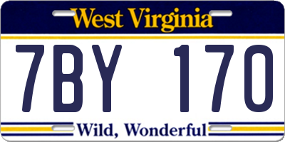 WV license plate 7BY170