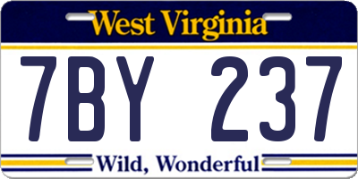 WV license plate 7BY237