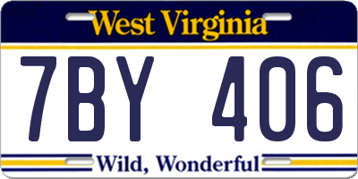 WV license plate 7BY406
