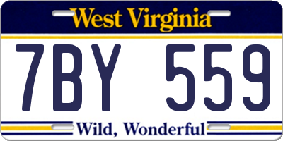 WV license plate 7BY559