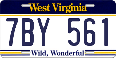 WV license plate 7BY561