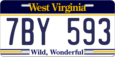 WV license plate 7BY593