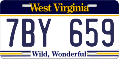 WV license plate 7BY659