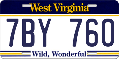 WV license plate 7BY760