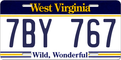 WV license plate 7BY767