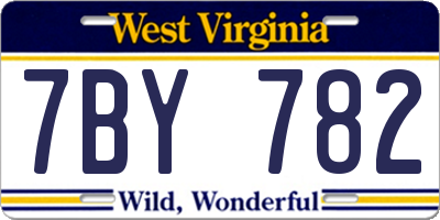 WV license plate 7BY782