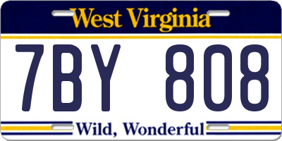 WV license plate 7BY808