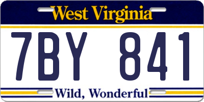 WV license plate 7BY841