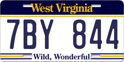 WV license plate 7BY844