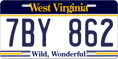 WV license plate 7BY862