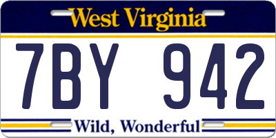 WV license plate 7BY942