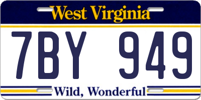 WV license plate 7BY949