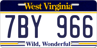 WV license plate 7BY966