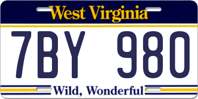 WV license plate 7BY980