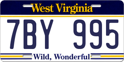 WV license plate 7BY995