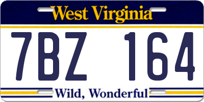 WV license plate 7BZ164