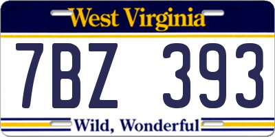WV license plate 7BZ393