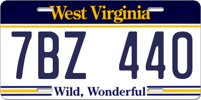 WV license plate 7BZ440