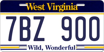 WV license plate 7BZ900