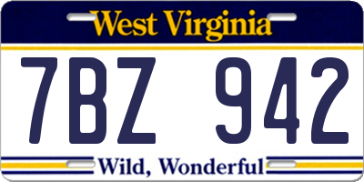 WV license plate 7BZ942