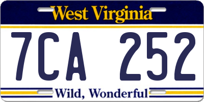 WV license plate 7CA252