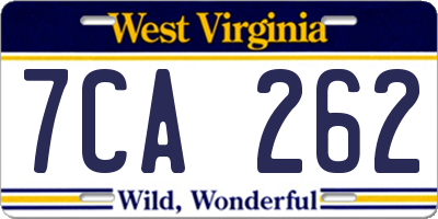 WV license plate 7CA262