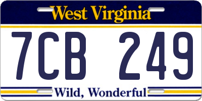 WV license plate 7CB249