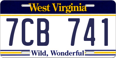 WV license plate 7CB741