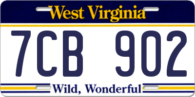 WV license plate 7CB902
