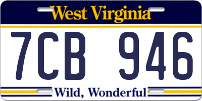 WV license plate 7CB946