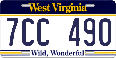 WV license plate 7CC490