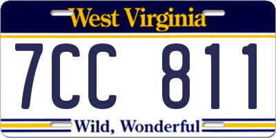 WV license plate 7CC811