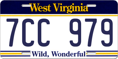 WV license plate 7CC979