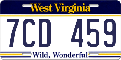WV license plate 7CD459