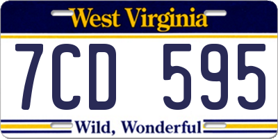 WV license plate 7CD595