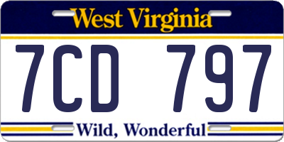 WV license plate 7CD797