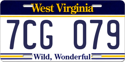 WV license plate 7CG079