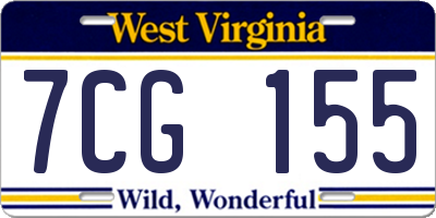 WV license plate 7CG155