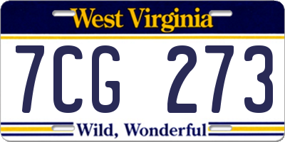 WV license plate 7CG273