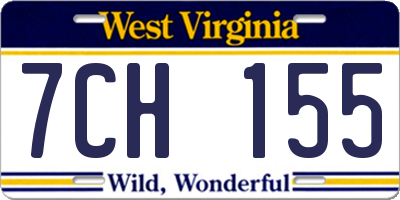 WV license plate 7CH155