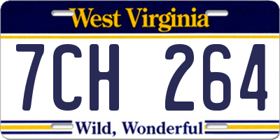 WV license plate 7CH264