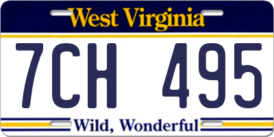 WV license plate 7CH495