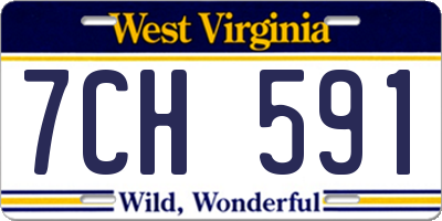 WV license plate 7CH591