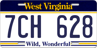 WV license plate 7CH628